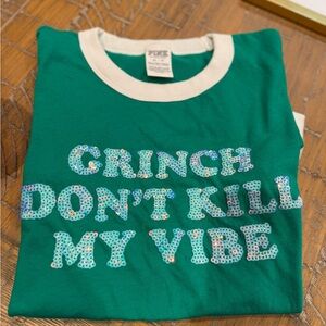 PINK Victoria's Secret Sequin grinch t-shirt
